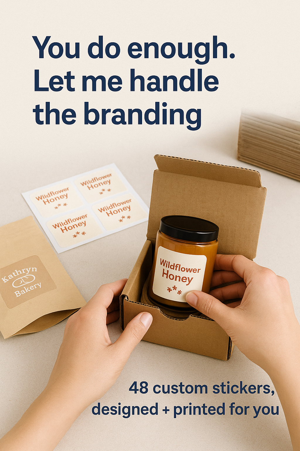 4 DOZEN "48" CUSTOM LOGO LABELS "2x2"