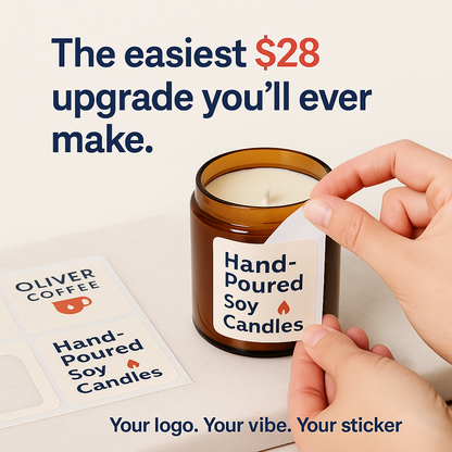 4 DOZEN "48" CUSTOM LOGO LABELS "2x2"