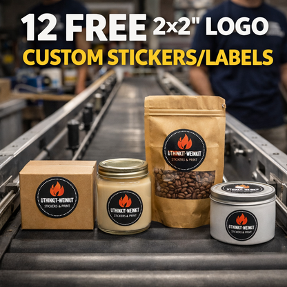 2x2 FREE Custom Logo Sticker Kit – 12 Vinyl Labels