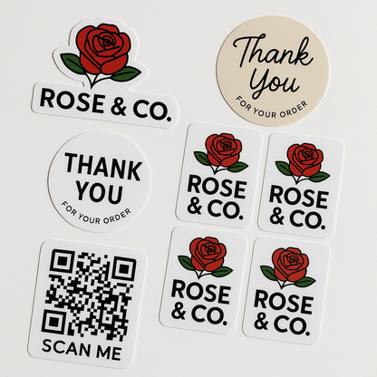 4 DOZEN "48" CUSTOM LOGO LABELS "2x2"