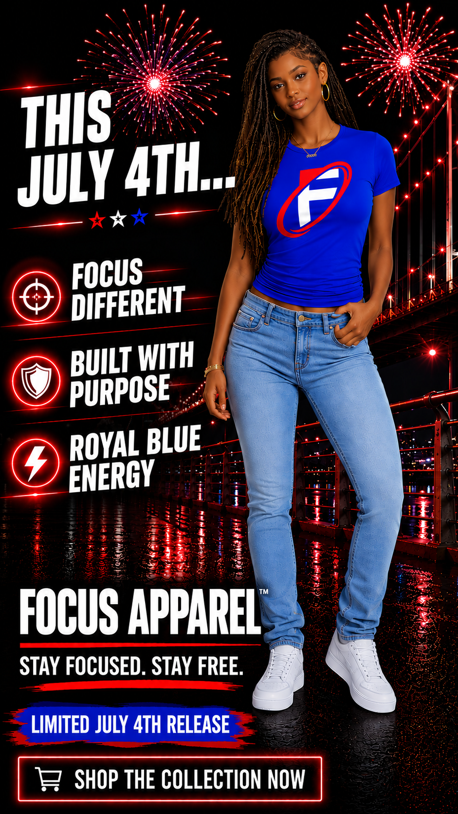 FOCUS APPAREL™ Royal Blue Energy Shirt
