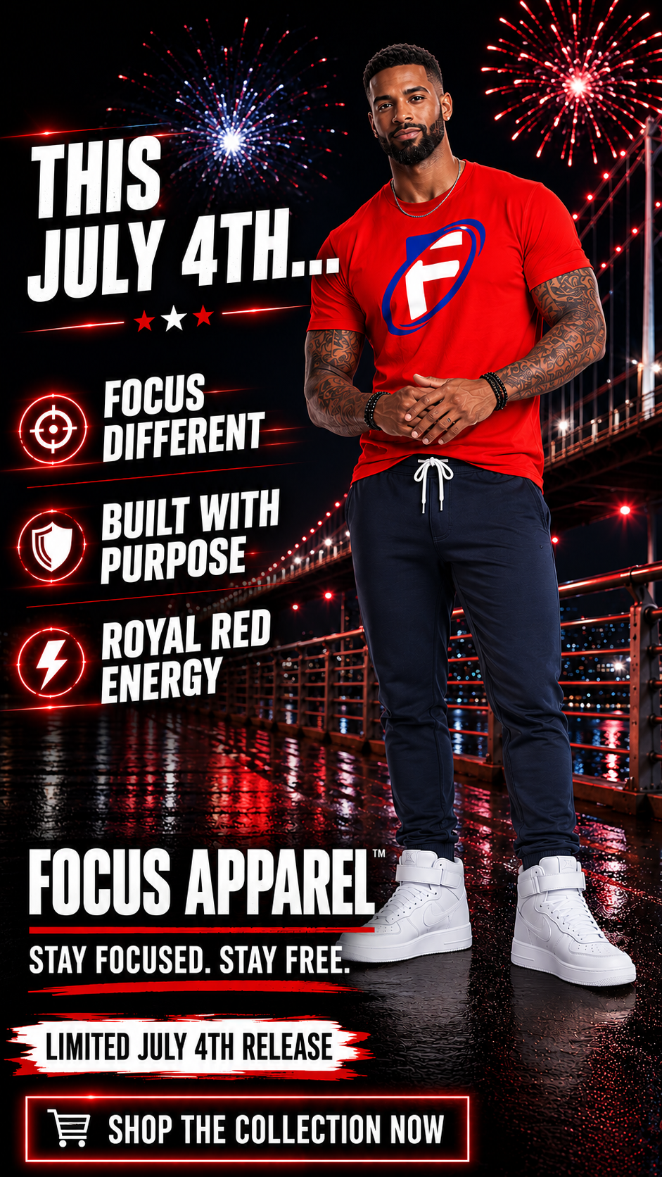 FOCUS APPAREL™ Red Fire Energy Shirt