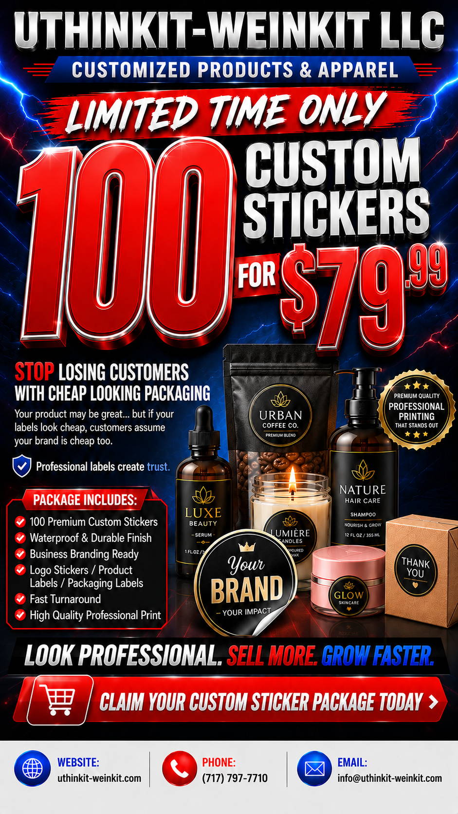 "100" CUSTOM LOGO LABELS